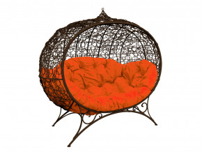 Кокон Улей на ножках с ротангом оранжевая подушка в Кировграде - kirovgrad.magazinmebel.ru | фото