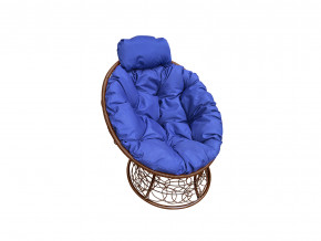 Кресло Папасан мини с ротангом синяя подушка в Кировграде - kirovgrad.magazinmebel.ru | фото
