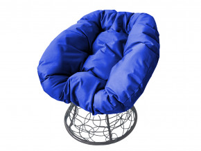 Кресло Пончик с ротангом синяя подушка в Кировграде - kirovgrad.magazinmebel.ru | фото