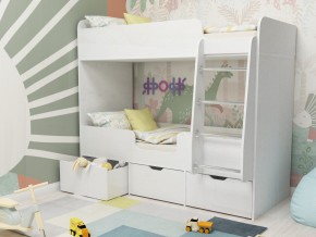 Кровать двухъярусная Малыш двойняшка белый в Кировграде - kirovgrad.magazinmebel.ru | фото