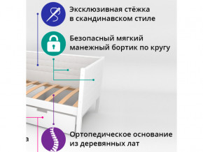 Кровать-тахта мягкая Svogen с бортиком лаванда-белый в Кировграде - kirovgrad.magazinmebel.ru | фото - изображение 2