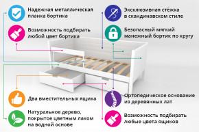 Кровать-тахта Svogen мягкая с ящиками и бортиком с фото белый/львята в Кировграде - kirovgrad.magazinmebel.ru | фото - изображение 2